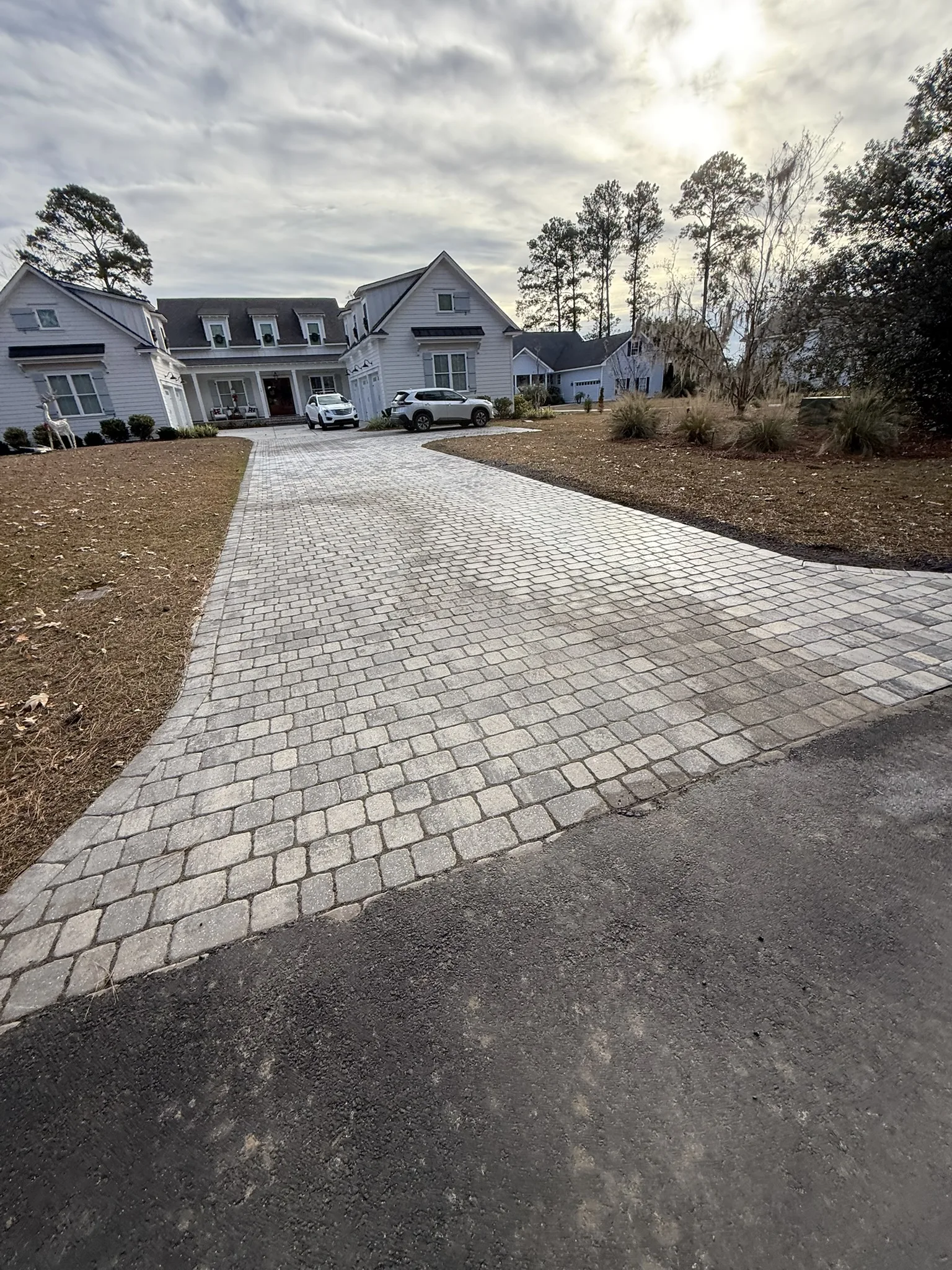 Jones Residence -- Paver Driveway with Flared Street Apron
