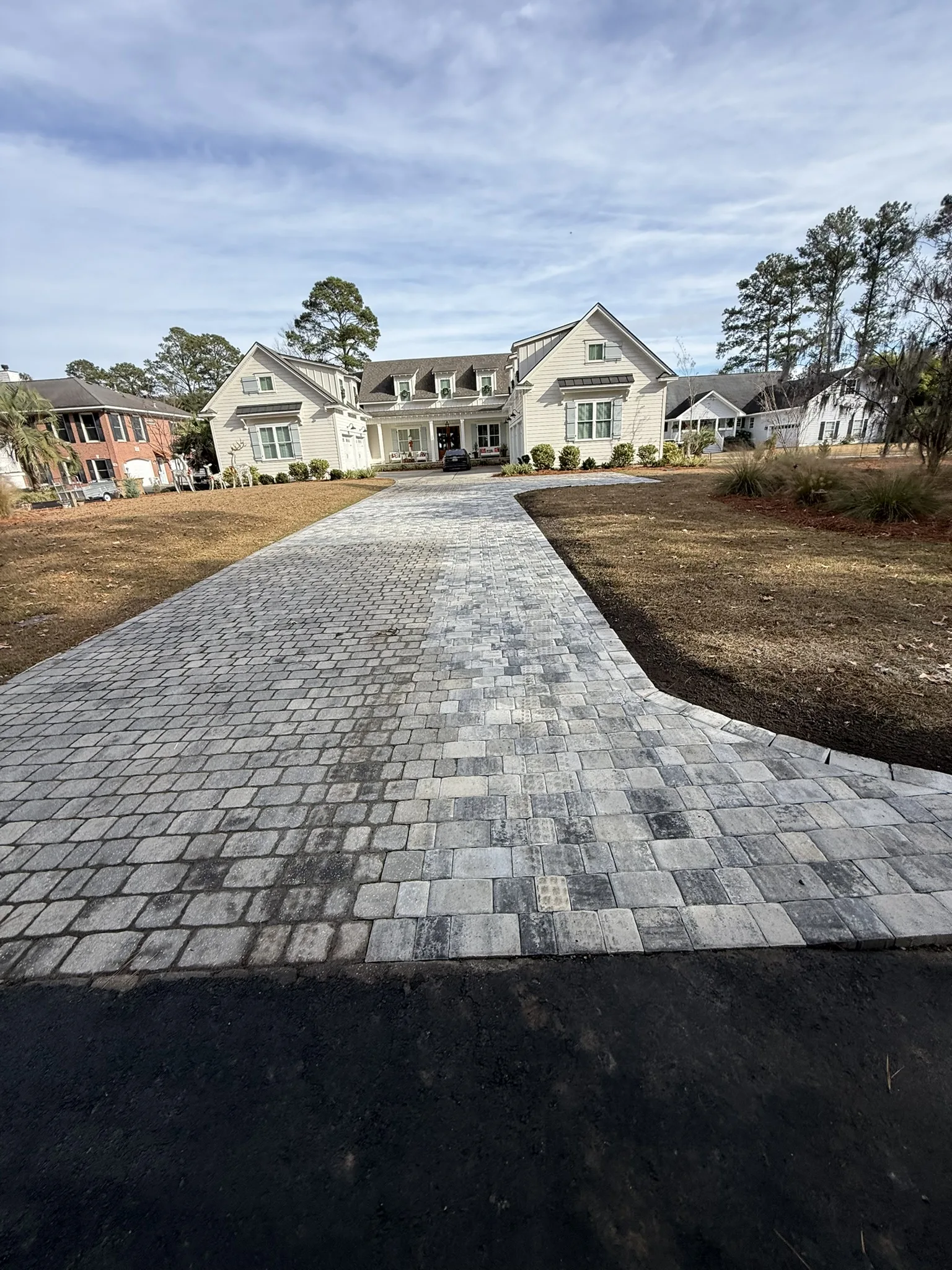 Jones Residence -- Paver Driveway with Flared Street Apron photo