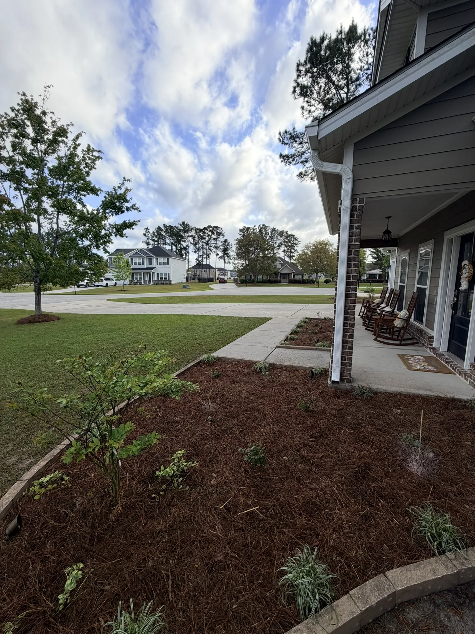 Fairbanks Residence -- Front Landscape Beds and Block Edging