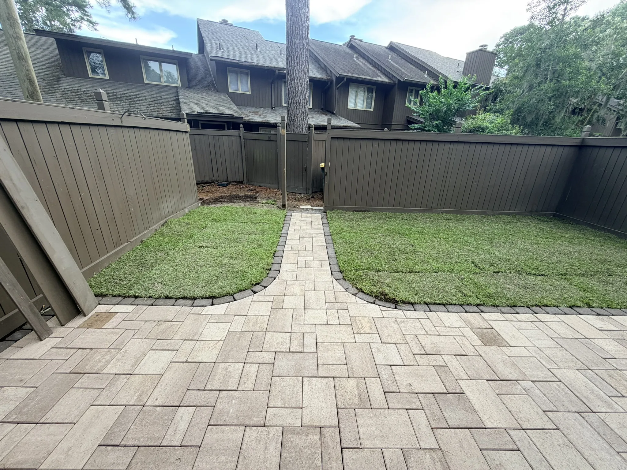 Campos Residence -- Courtyard Paver Patio with New Sod photo