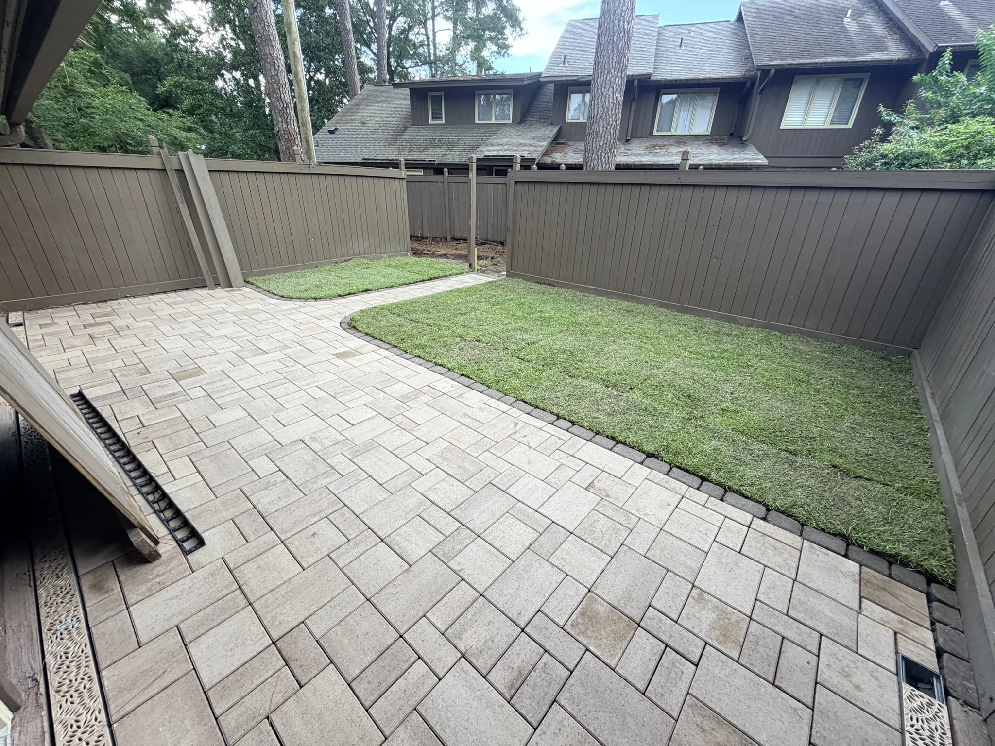 Campos Residence -- Courtyard Paver Patio with New Sod photo