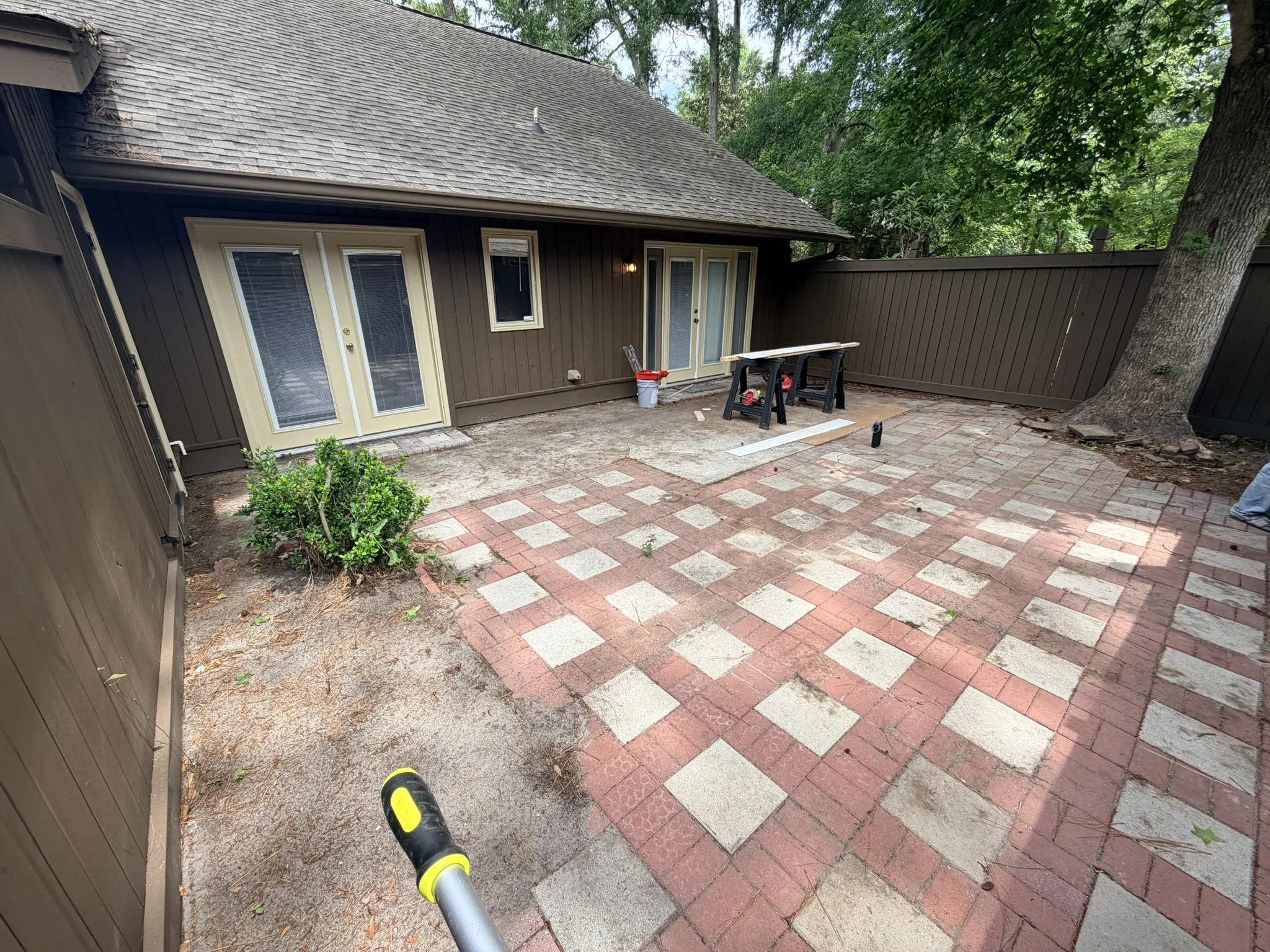 Campos Residence -- Courtyard Paver Patio with New Sod photo