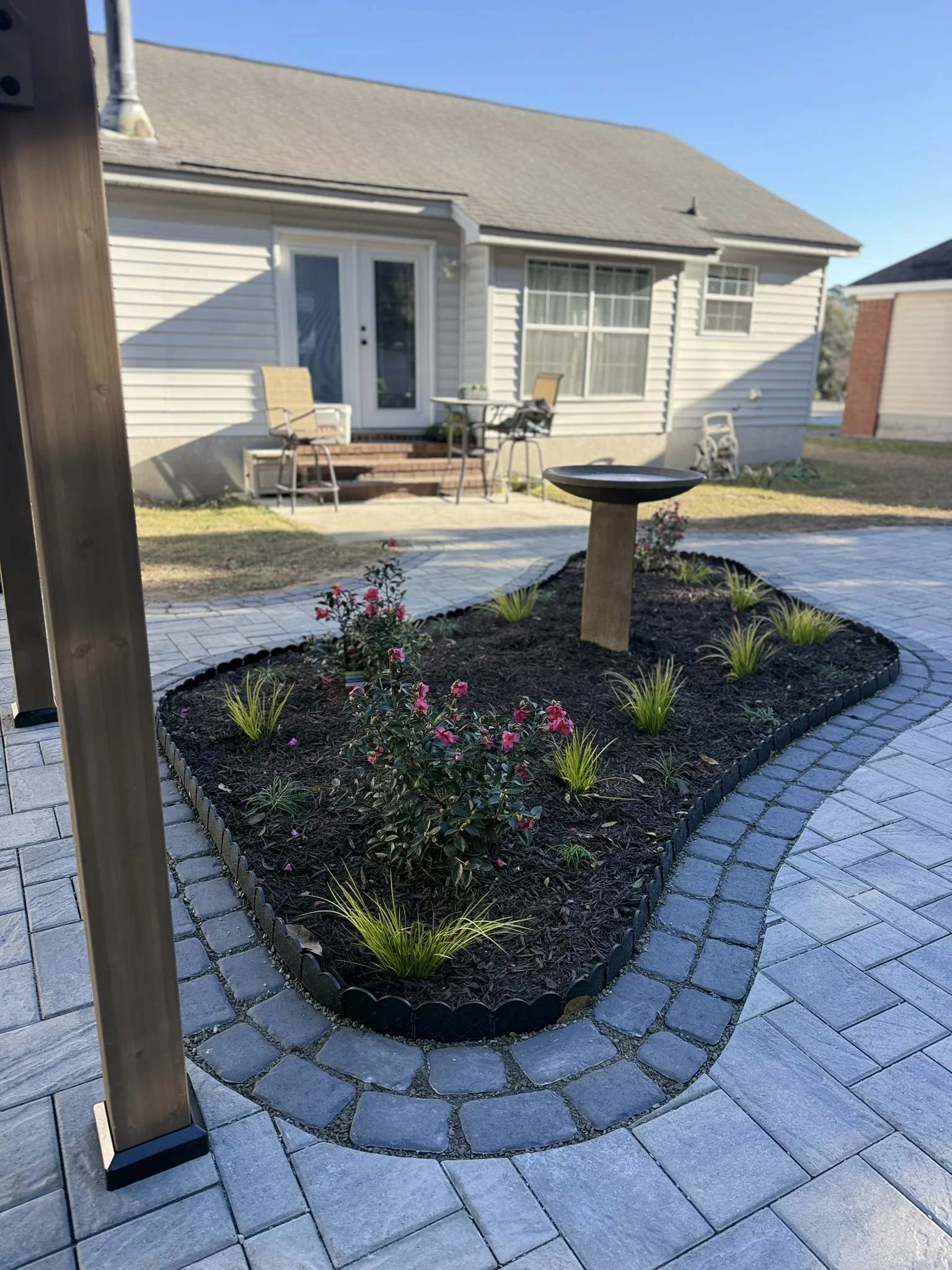 Ivan Residence -- Curved Paver Patio with Gazebo photo