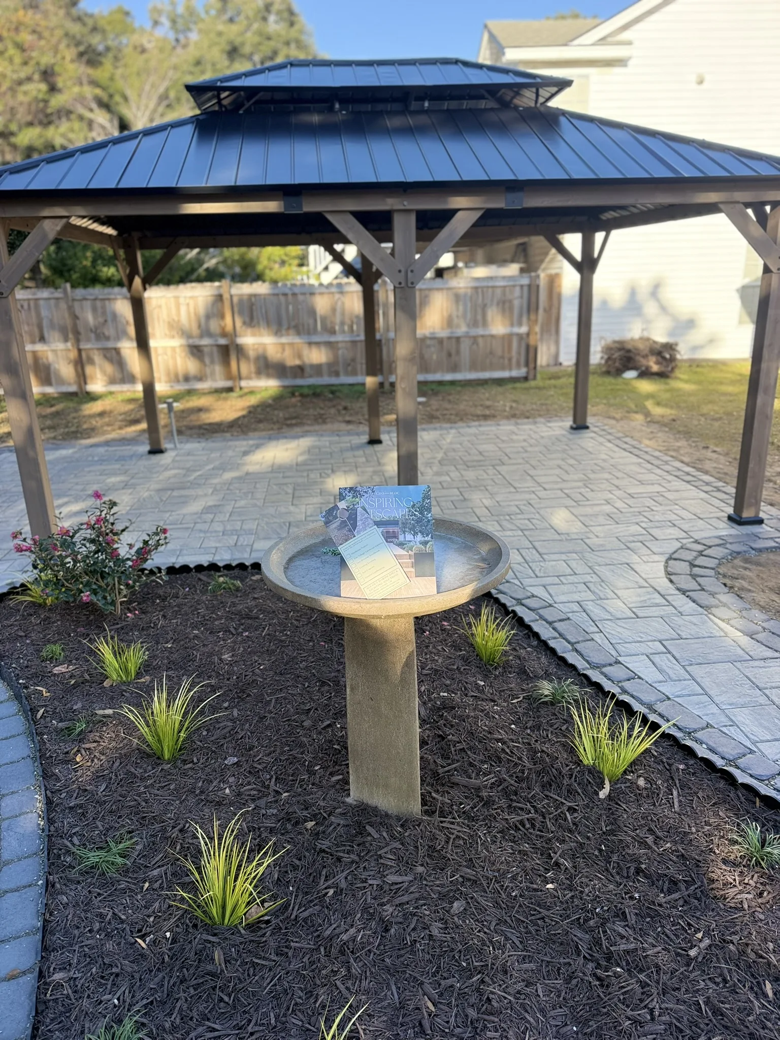 Ivan Residence -- Curved Paver Patio with Gazebo photo