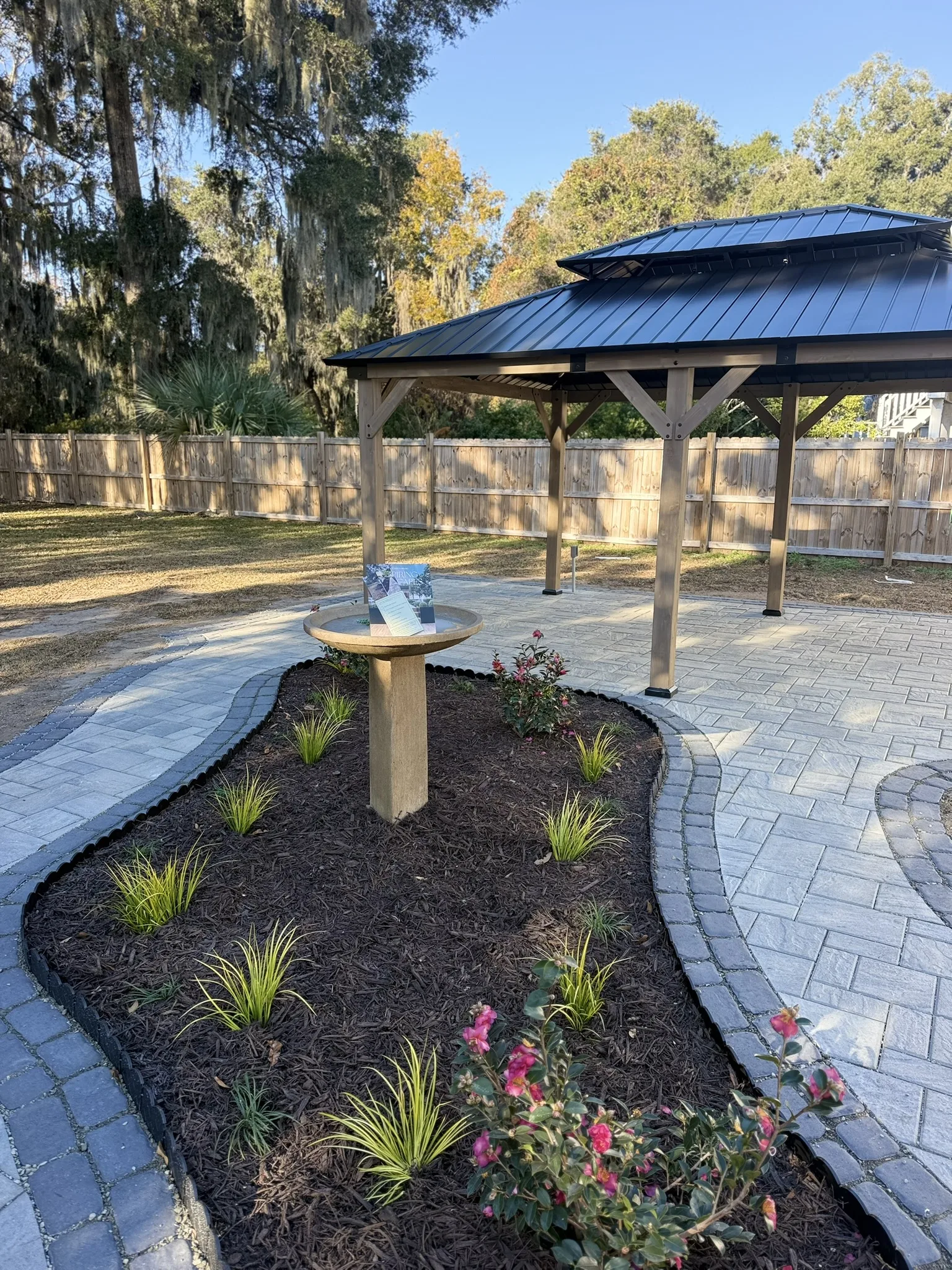 Ivan Residence -- Curved Paver Patio with Gazebo photo