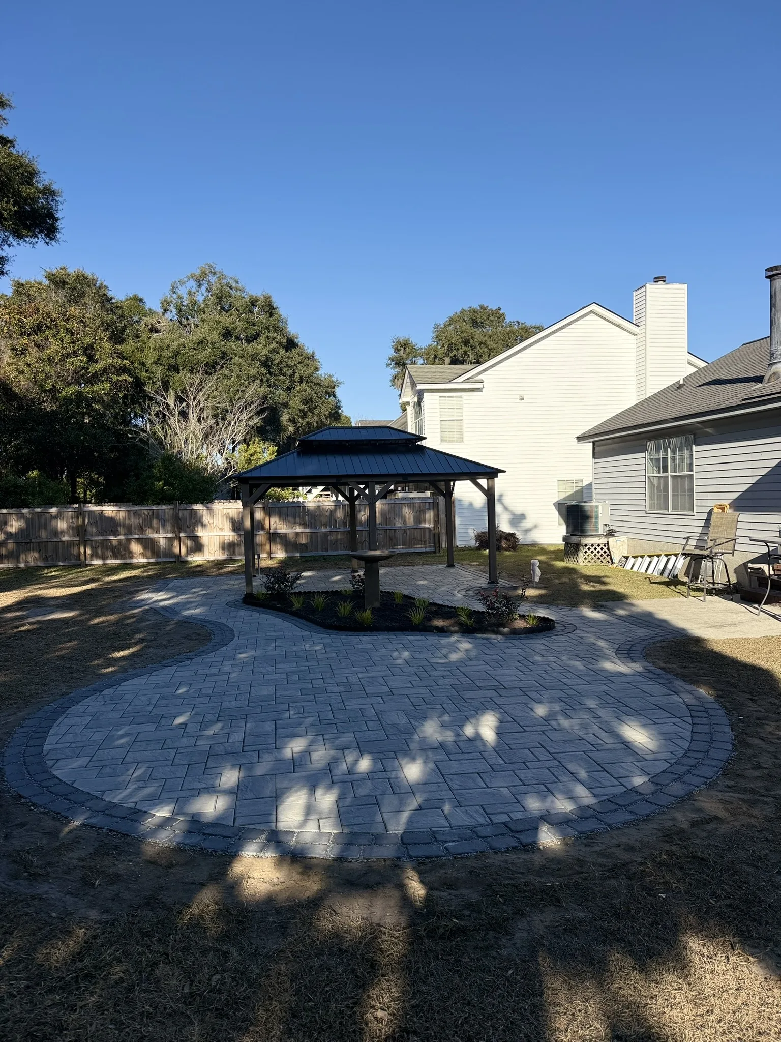 Ivan Residence -- Curved Paver Patio with Gazebo photo