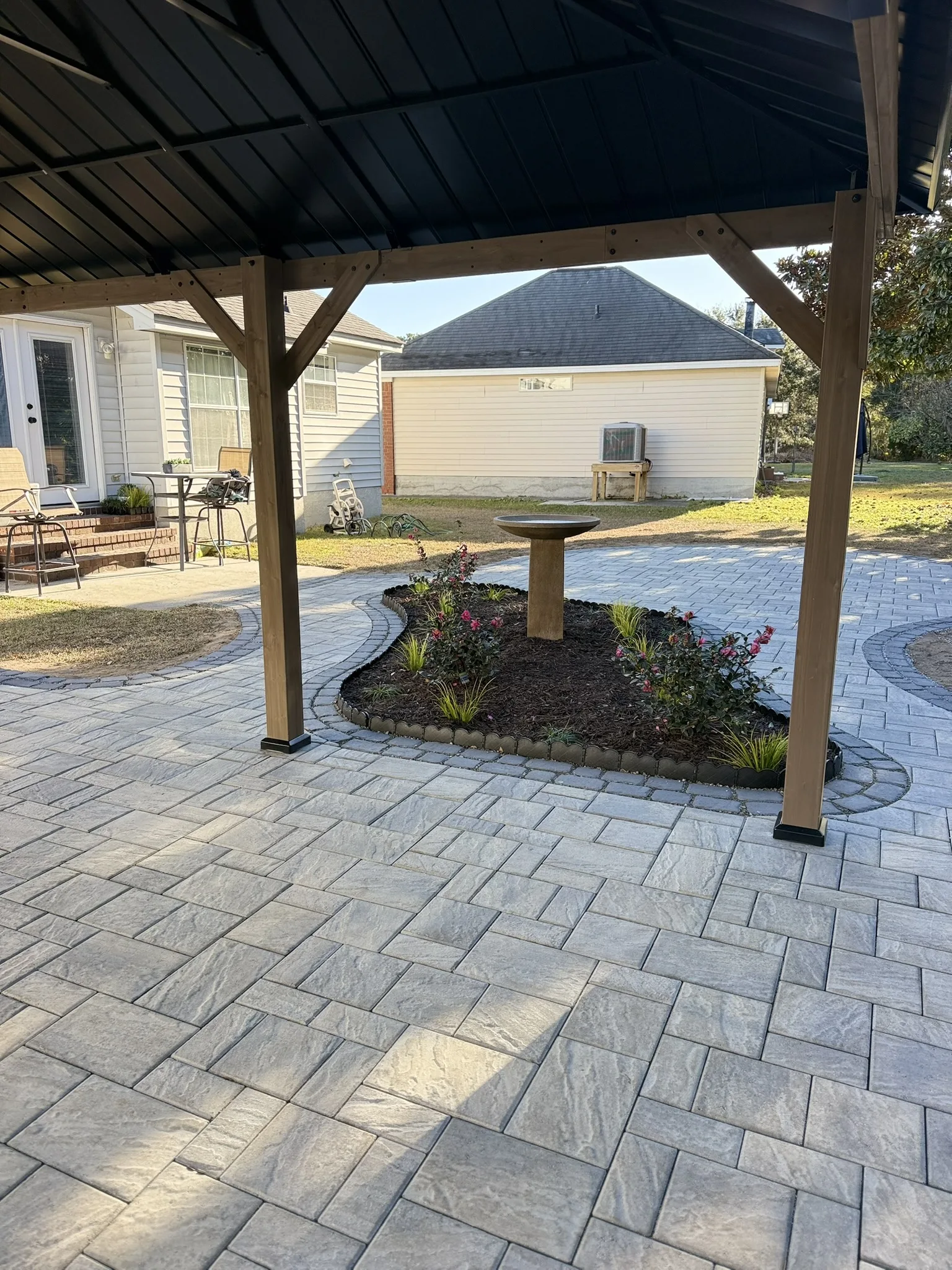 Ivan Residence -- Curved Paver Patio with Gazebo photo