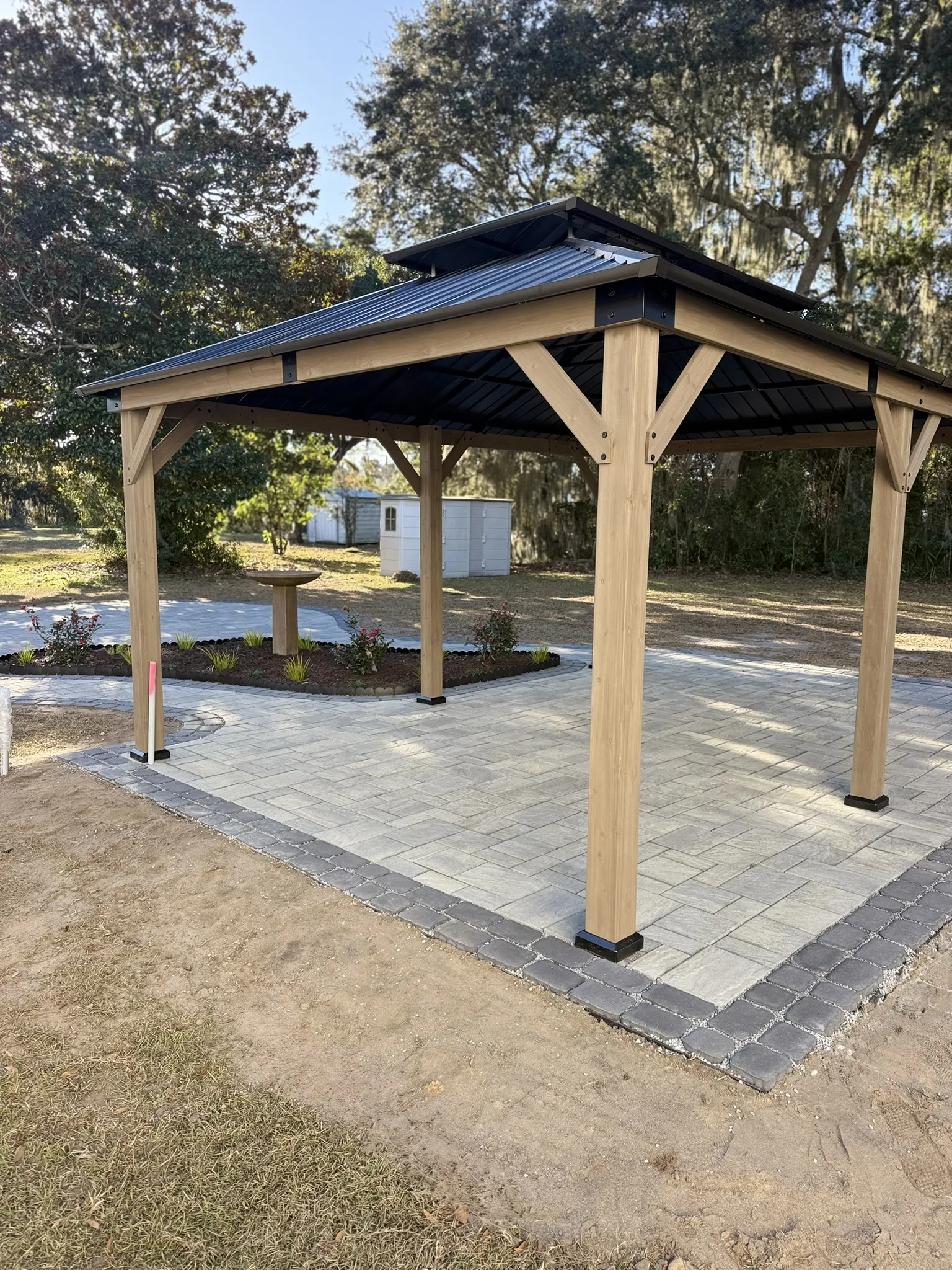 Ivan Residence -- Curved Paver Patio with Gazebo photo