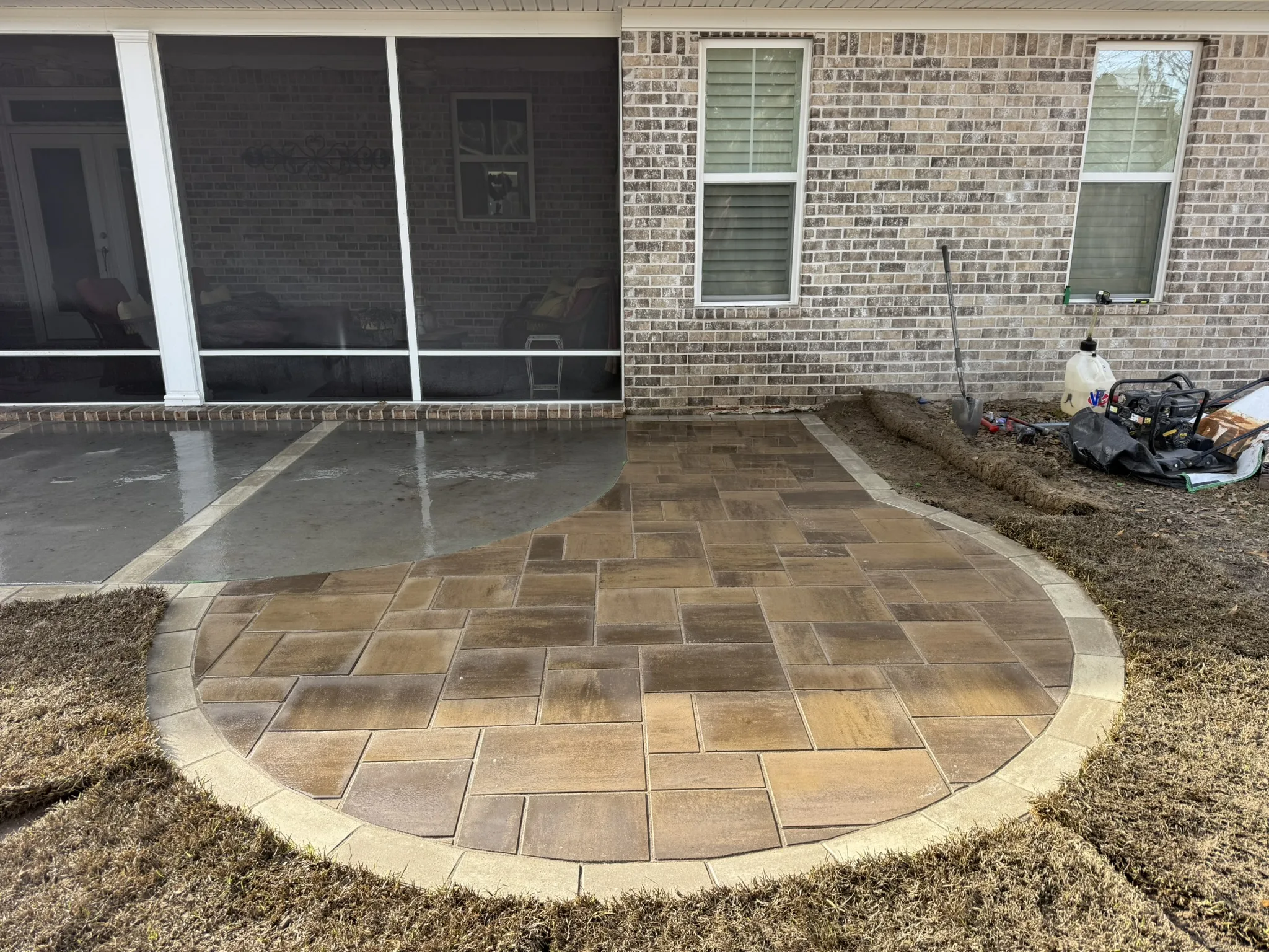 Leonard Residence -- Patio Extension with Circular Paver Wings