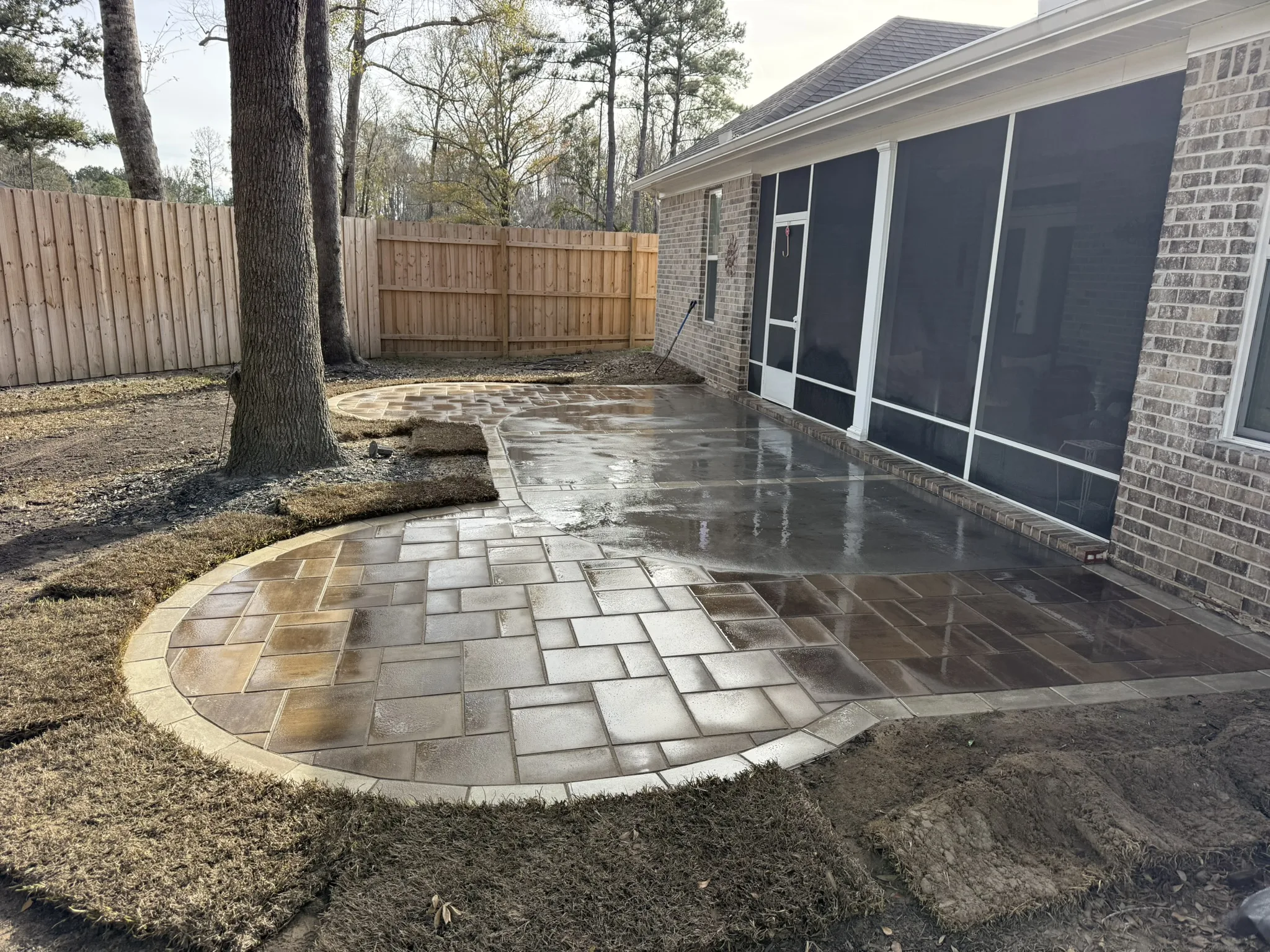 Leonard Residence -- Patio Extension with Circular Paver Wings photo