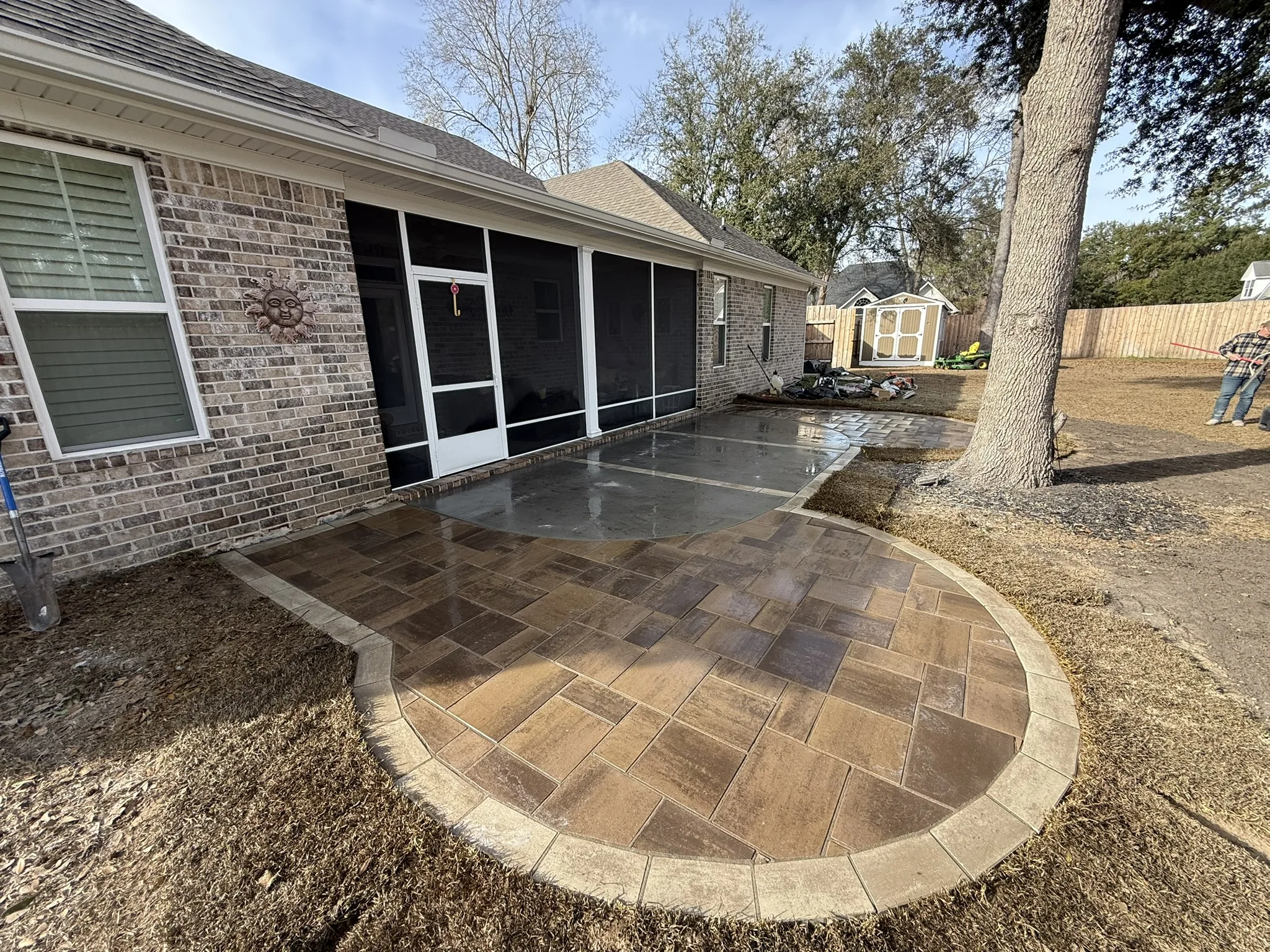 Leonard Residence -- Patio Extension with Circular Paver Wings photo