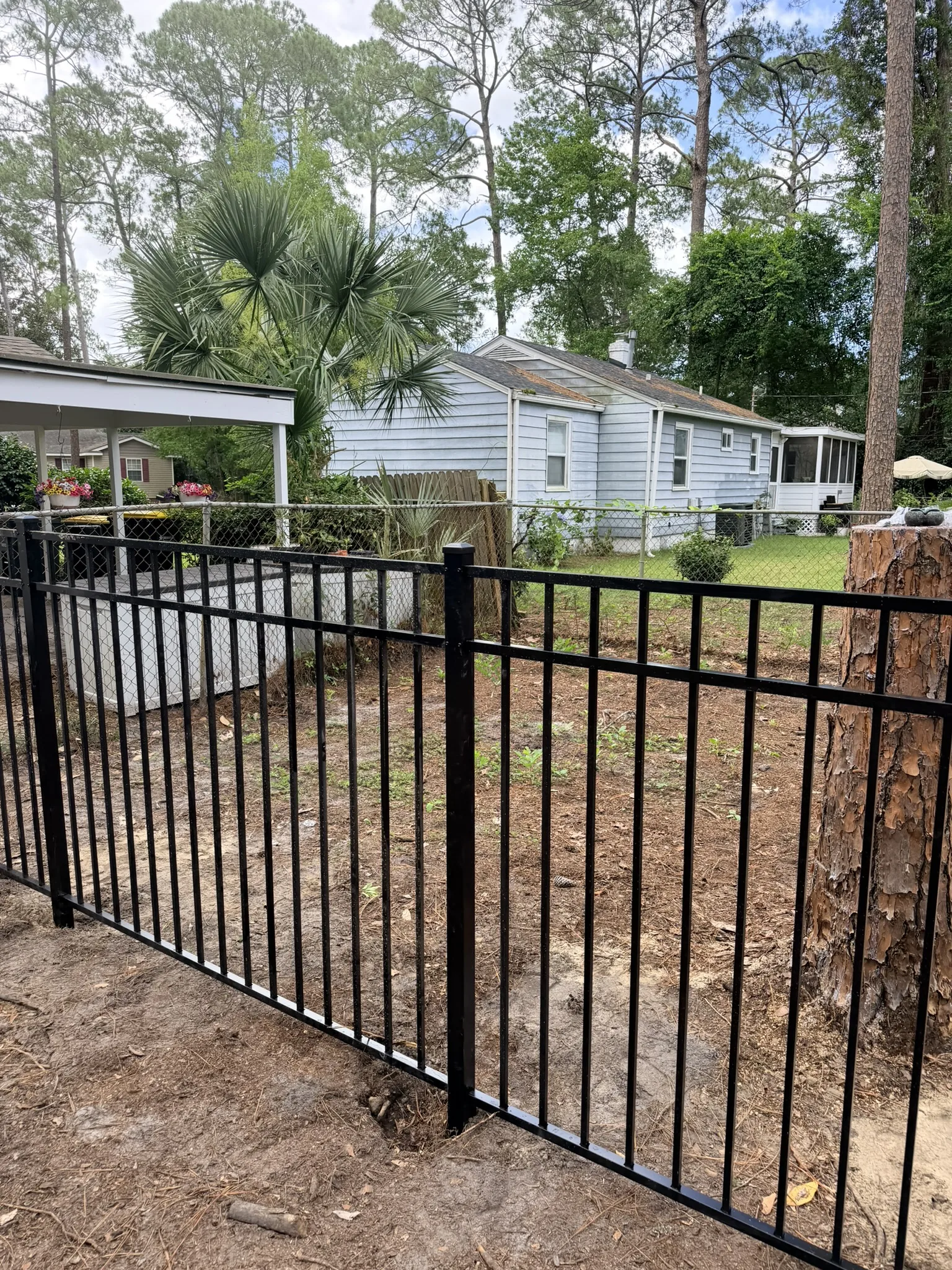 Kameyer Residence -- Backyard Clearing with Aluminum Fence Enclosure