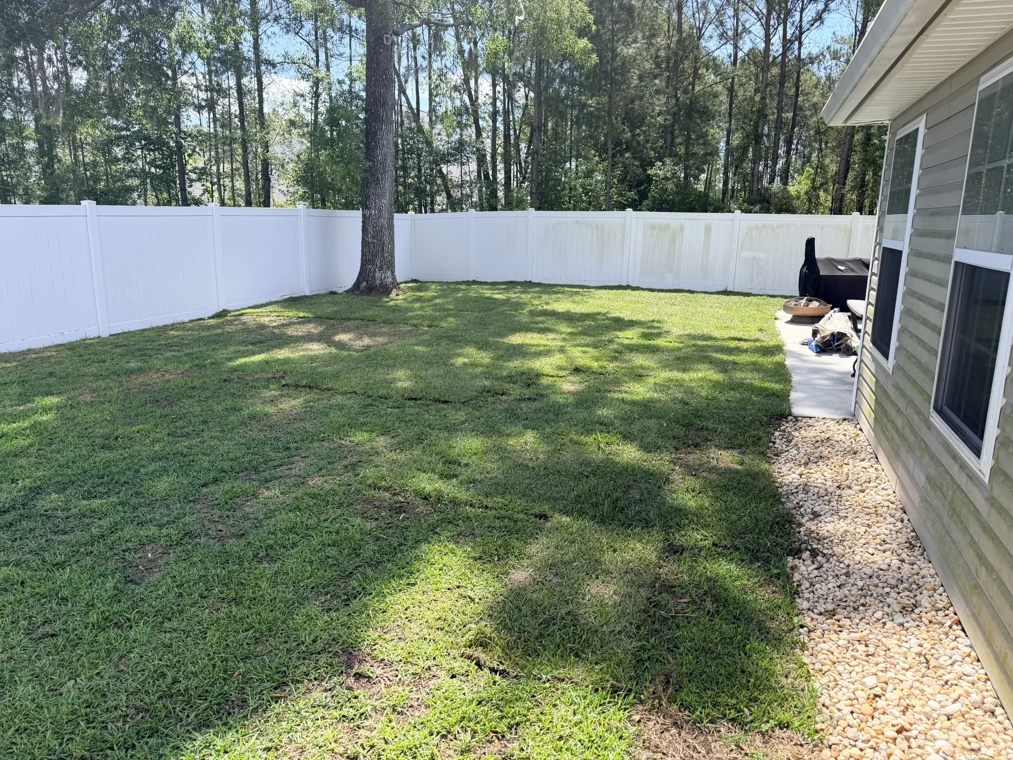 Reyes Residence -- Backyard Drainage Trench and Lawn Restoration
