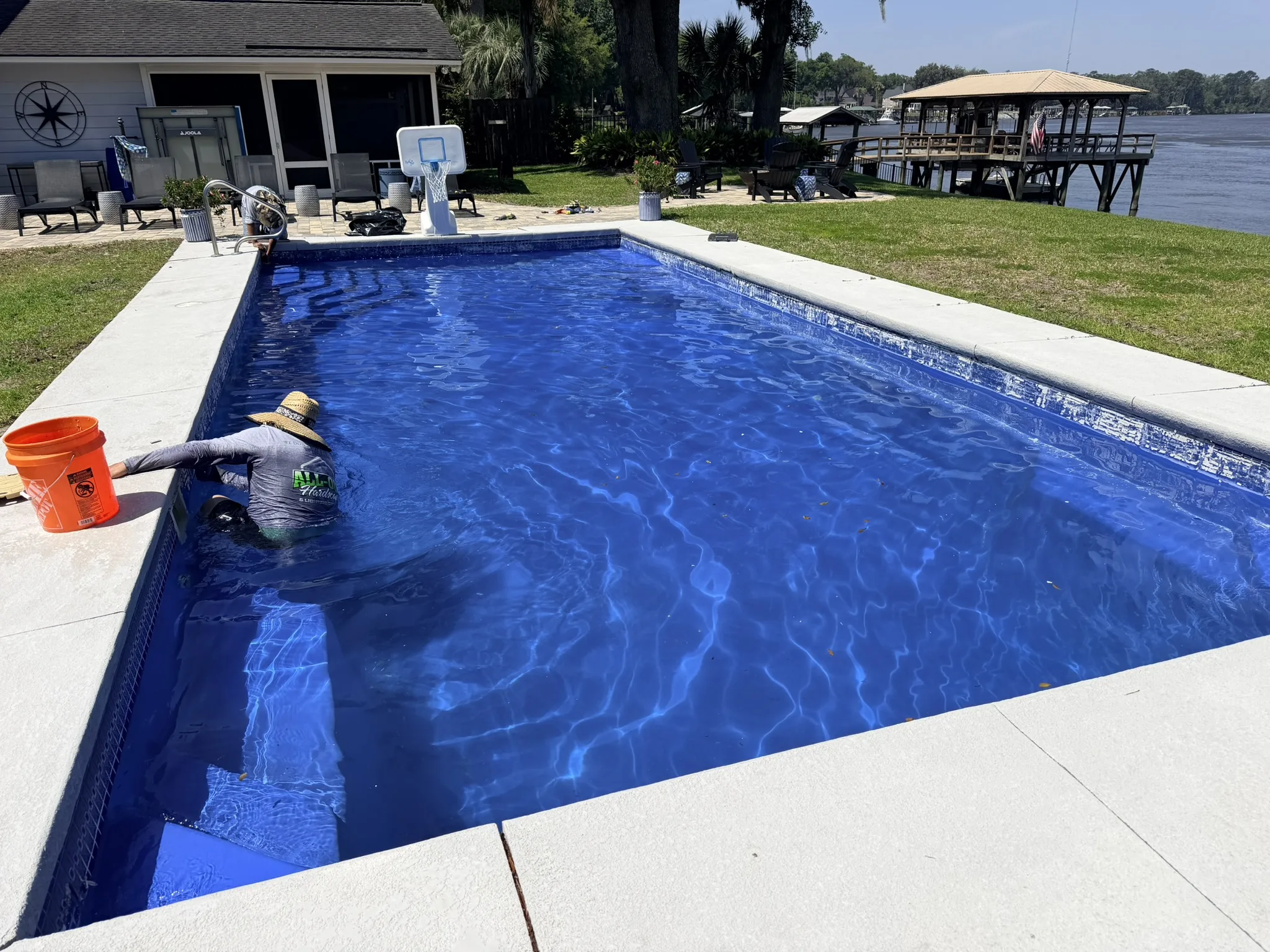 Sommers Residence -- Pool Waterline Tile Restoration