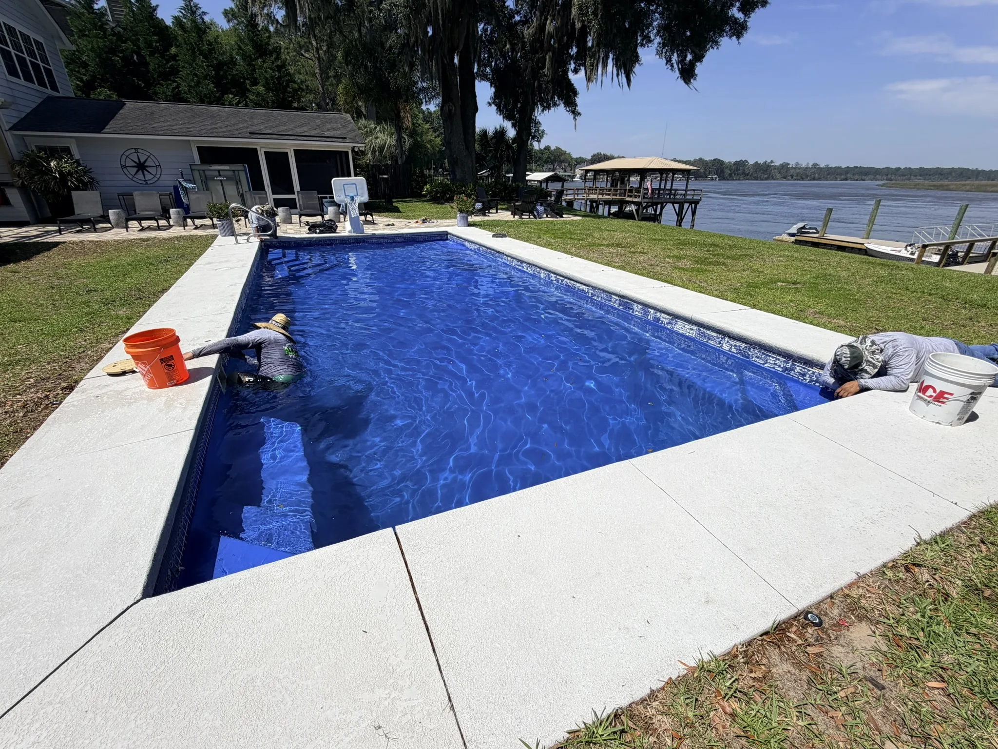 Sommers Residence -- Pool Waterline Tile Restoration photo