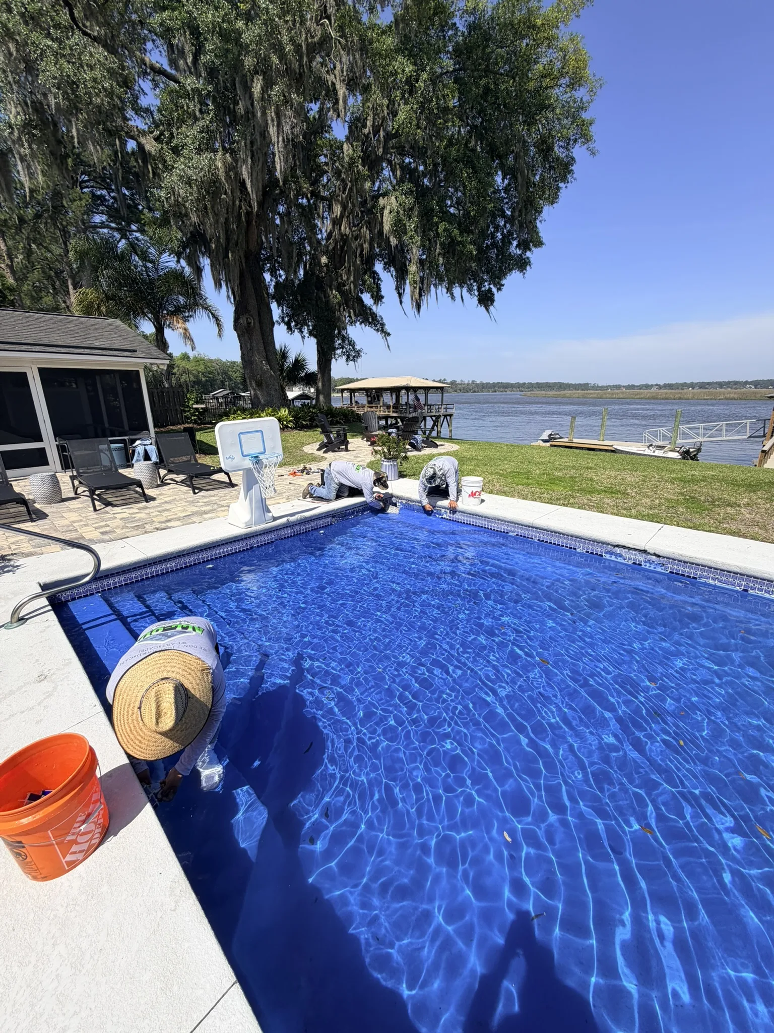 Sommers Residence -- Pool Waterline Tile Restoration photo
