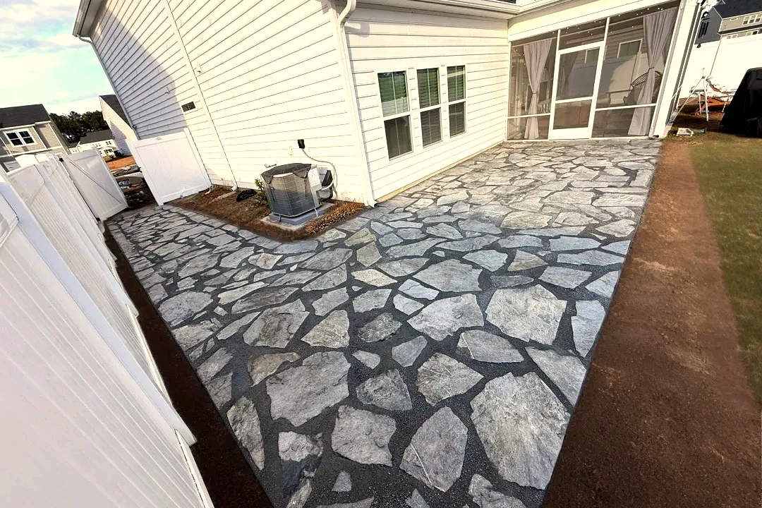 Natural flagstone patio