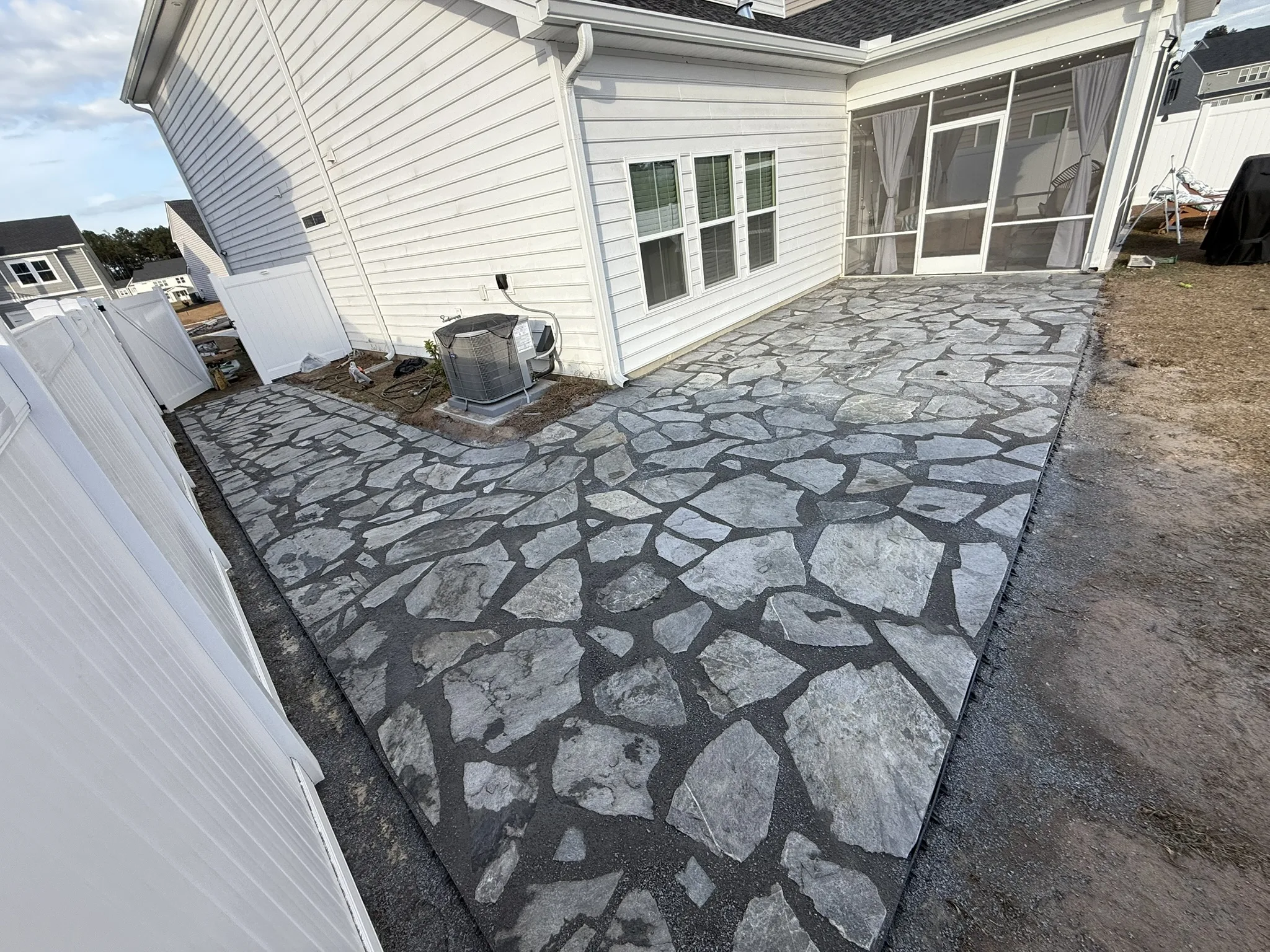 Jaclyn Residence -- Side Yard Flagstone Walkway and Patio