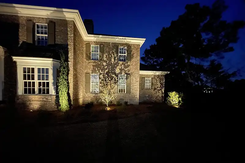 Aerial view of a Low Country hardscape project by All-Out Hardscapes LLC